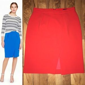 J. Crew red drapey crepe pencil skirt